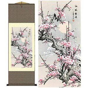 Grace Art Asian Wall Scroll, Plum Blossom
